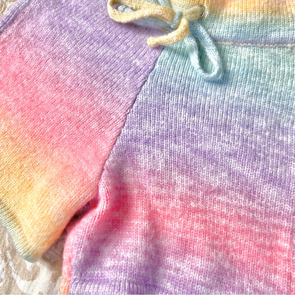 💔SOLD $185 🌈Frankie’s Bikinis Pastel Rainbow Burl Knit Sweat Shorts - Picture 6 of 8